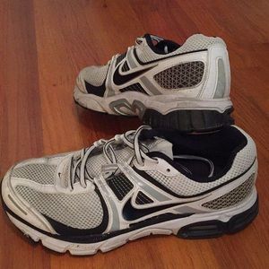 Black White and Gray Nike Athletic Shoes